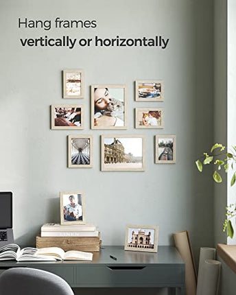 SONGMICS Picture Frames, Collage Picture Frames Set of 10, Two 8x10, Four 5x7, F