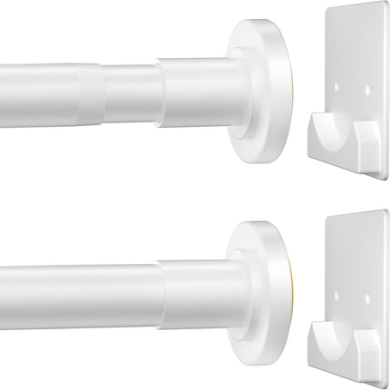 CorkLatta White Shower Curtain Rod,1 Inch Diameter Stainless Steel Adjustable Sp
