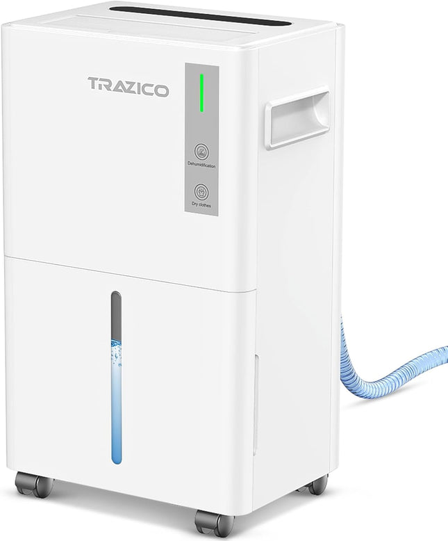 Trazico 21 Pint Dehumidifier for Basement & Home up to 1500 Sq Ft, 3 Smart Modes, 24H Timer, Continuous Drain, Quiet