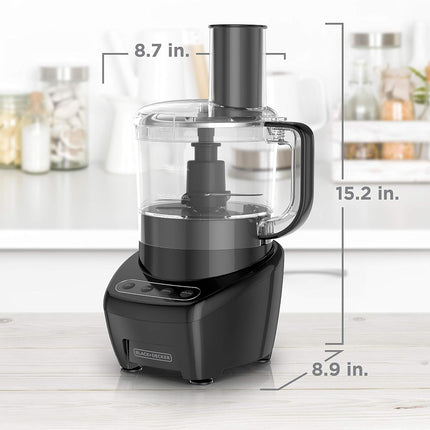 BLACK+DECKER 3-in-1 Food Processor and Chopper, 8 Cup Capacity, 450W Power with