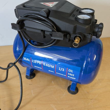 AEOLUS 3 Gallon 110 PSI Oil-Free Air Compressor, Portable Tank for Auto Repair, Tire Inflation & Spray Painting, 16.8 lb