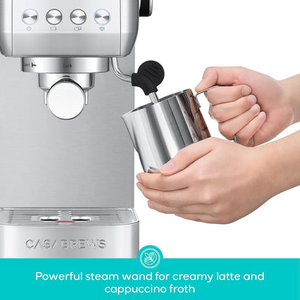 CASABREWS 3700 Essential Espresso Machine 20 Bar, Stainless Steel Cappuccino & L