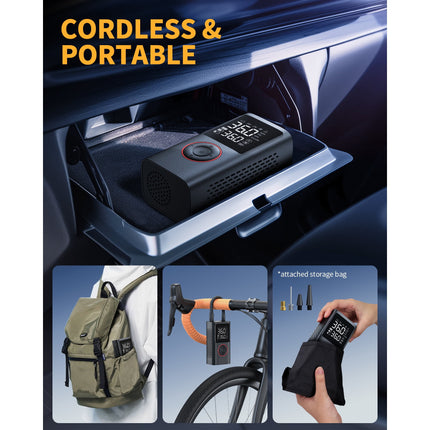 VacLife Cordless Tire Inflator Portable Air Compressor - Air Pump for Car Tires