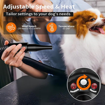 Upgraded Dog Dryer,Quick Dry Dog Grooming Dryer Blower Professional,Noise Reduct