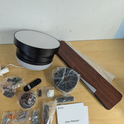 Govee RGBIC Smart Ceiling Fan with Lights and Remote, 52 inch Flush Mount, Reversible DC Motor, 5000 CFM, Alexa & Google