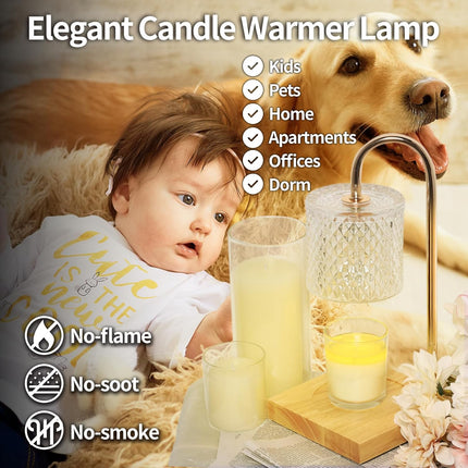 Candle Warmer Lamp, Candle Lamp Wax Warmer, Timer & Dimmer 7-Levels, Fits Cup Ja