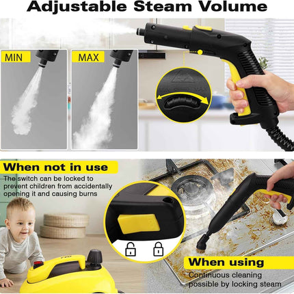 TVD steam cleaner, upholstery cleaner, steam cleaner with 5 m extra long power c
