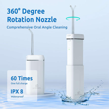 SYNHOPE Water Flosser [Mini Cordless Portable] Oral Irrigator Teeth Cleaner Pick