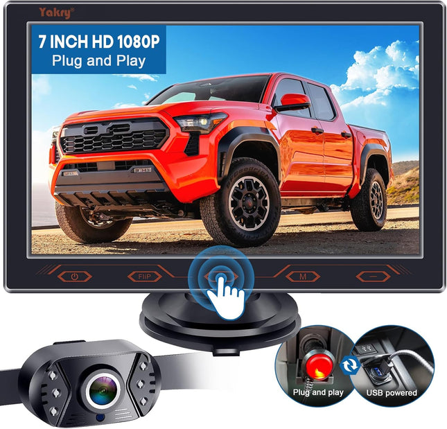 7-Inch Backup Camera for Car, Truck, SUV - HD 1080P Rear View System, IP69K Wate