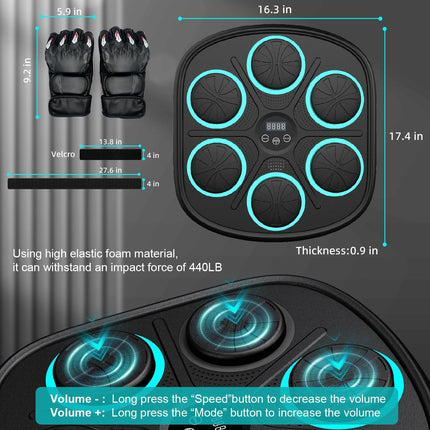 2025 New Smart Music Boxing Machine with Premium Boxing Gloves