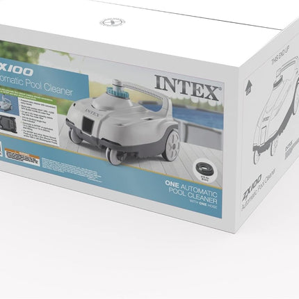 INTEX 28006E ZX100 Pressure-Side Automatic Above Ground Pool Cleaner with 21 ft Hose & Large Debris Tray