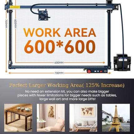 SCULPFUN S30 Ultra 22W Laser Engraver with Auto Air Assist and 23.6"x 23.6"(600x