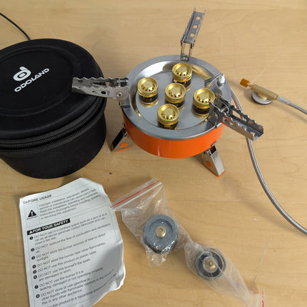 Odoland 9000W Camping Stove, Windproof Adjustable Lightweight Backpacking Gas St