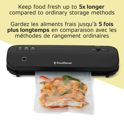 FoodSaver VS1210 Space Saving Vacuum Sealer with 1 Roll and 4 Bags