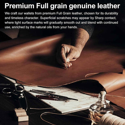 furid Genuine Leather Wallet for Men: RFID Slim Minimalist Wallets with Money Cl