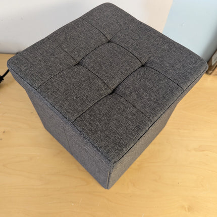 SONGMICS Folding Storage Ottoman Bench，30 x 30 x 30 cm，Ottoman Foot Rest, Storag