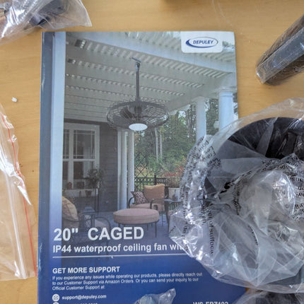 Depuley Outdoor Ceiling Fan with Light: 20 Inch Waterproof Gazebo Fans with Ligh