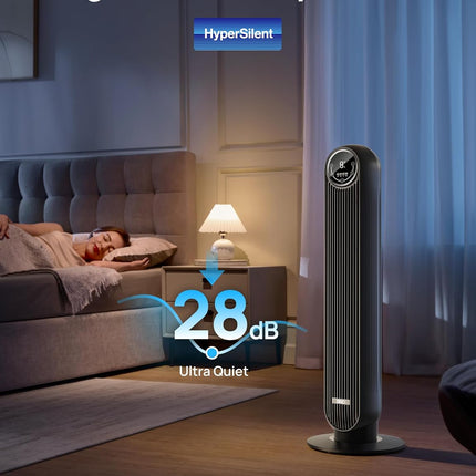 Dreo Tower Fan for Bedroom, 25ft/s Velocity Quiet Floor Fan, 90° Oscillating Fan
