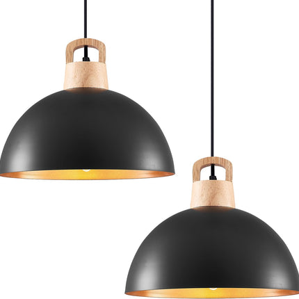 SESIMENT Black Pendant Light 11.8inches 2 Packs, Farmhouse Pendant Light, Indust