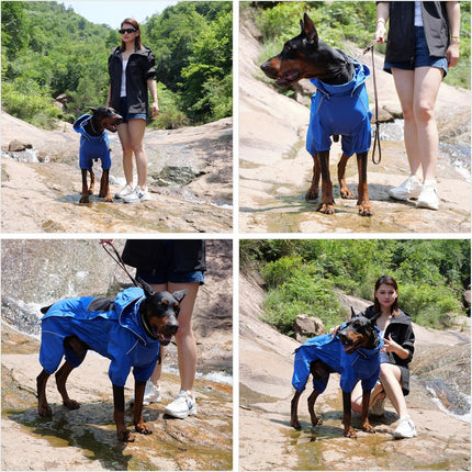LOVELONGLONG Waterproof Dog Raincoat with Removable Hood – Outdoor Full Body Dog