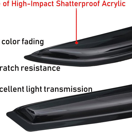 Lightronic Extra Durable Outside-Mount Auto Vent Window Visor, Fits 2015-2025 Fo