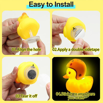 20Pcs LED Light Up Rubber Duck Plug, 16 Colors Changing LED Interior Car Light f