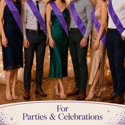 Pack of 6 Blank Satin Pageant Sashes for Princess, Beauty Queen, Homecoming, Win