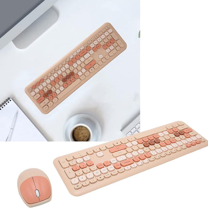 Keyboard and Mouse Combo, 2.4Ghz Gaming Keyboard and Mouse, Retro Cute Keyboard