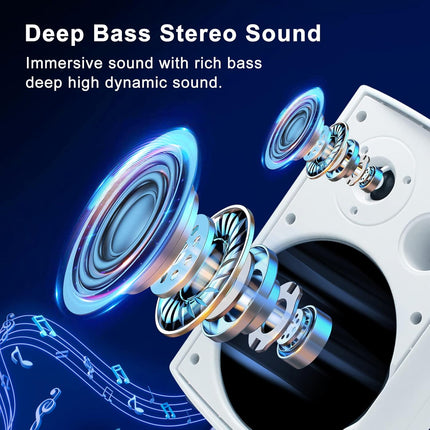 Herdio 6.5 Inch 800W Outdoor Speakers Bluetooth Waterproof Wall Mounted Sound Sy