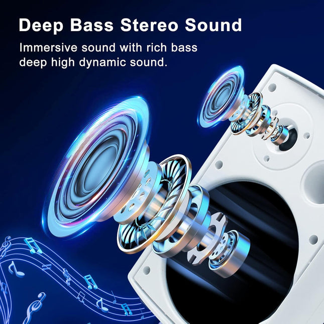 Herdio 6.5 Inch 800W Outdoor Speakers Bluetooth Waterproof Wall Mounted Sound Sy