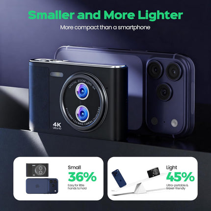 32GB Digital Camera Compact 48MP Autofocus 16X Digital Zoom Photo Camera: 2.8 In