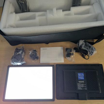 NEEWER 192 LED Video Light Panel, 20W Ultra Thin Bi-Color 3200-5600K with 8000mAh Battery & Cold Shoe Mount