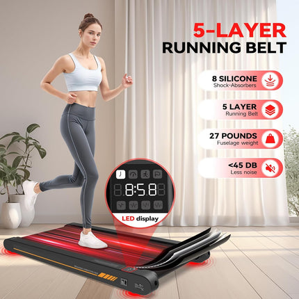 Sperax 4-in-1 Walking Vibration Pad Treadmill, 2.5 HP Under Desk with App Control, 350 lb Capacity (No Remote)