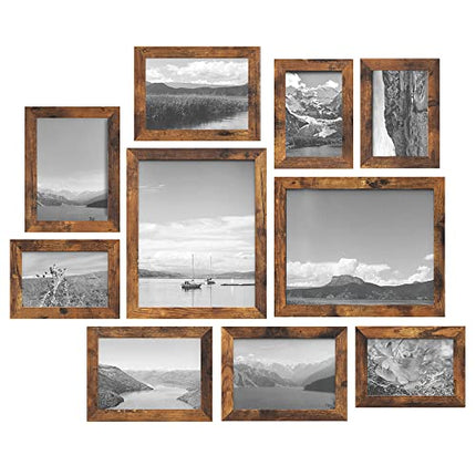SONGMICS Picture Frames, Collage Picture Frames Set of 10, Two 8x10, Four 5x7, F