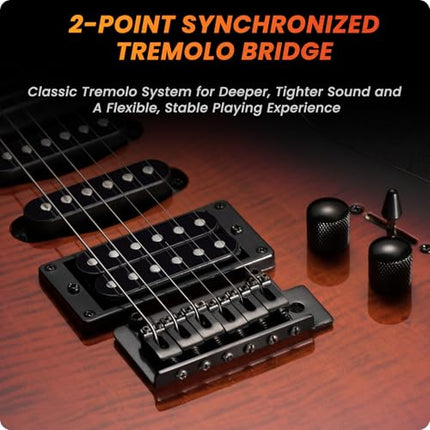 Fesley X 39" Solid Body Electric Guitar:Electric Guitar Kit with Bone Nut, Full