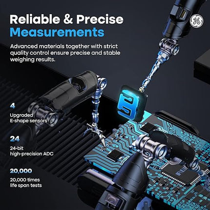 GE Smart Scale for Body Weight Fat Percentage, Digital Bathroom Weight Scales Bl