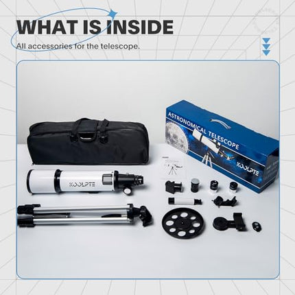 Telescope 80mm Aperture 600mm - Astronomical Portable Refracting, Fully Multi-Co