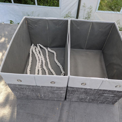 Fab totes Storage Bins 2-Pack，White & Grey