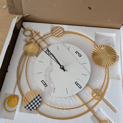 Wall Clock for Living Room, Silent Quality Quartz Battery Operated with Pendulum