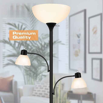 Floor Lamp for Living Room, LED Torchier Lamp with 8W Adjustable Reading Lamp,Free Adjustable Cage Heads, Independent Control, Standing Tall Pole Lamp 3 Bulbs Included https://a.co/d/01PYyNfQ