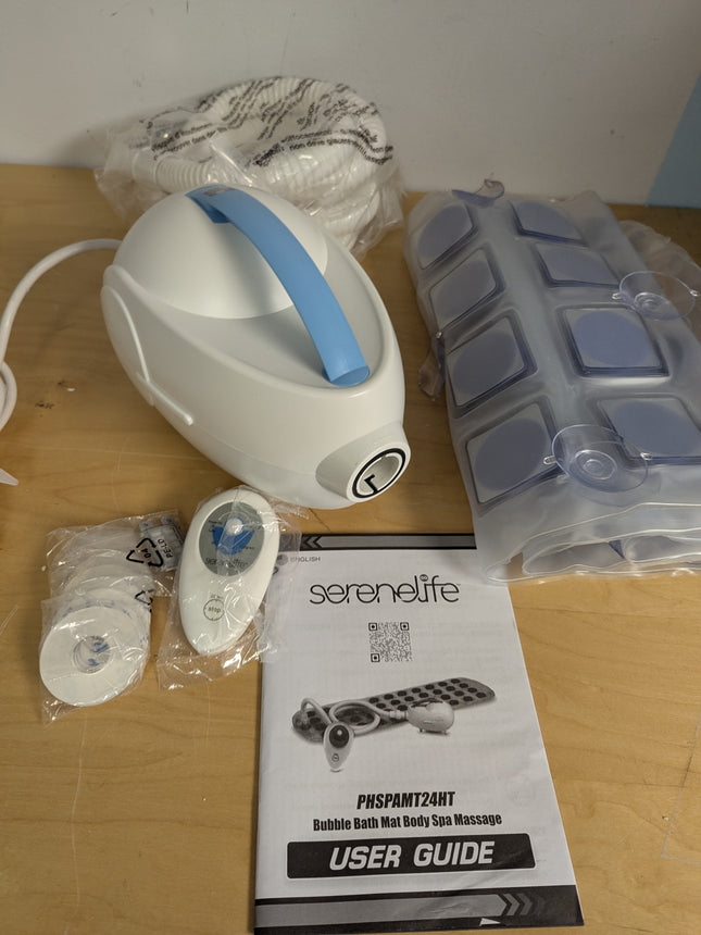 SereneLife Electric Bubble Massage Mat – Full Body Bath Jets for Tub with Heated
