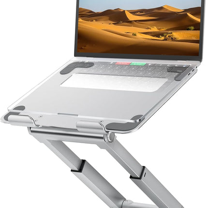 tounee Laptop Stand for Desk Adjustable Height, Telescopic Computer Stand with P