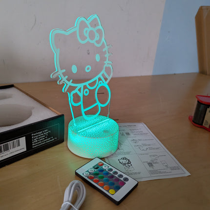 Cat Night Light Cute Night Light - Anime Charater 16 Color Change Decor Kitty La