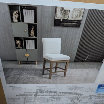 Parson Fabric Counter Stool, Cream Seat height: 66.5 cm (26.1 in) Seat depth: 40