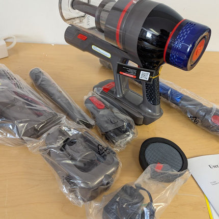 MQDXE Cordless Stick Vacuum Cleaner: 550W Powerful Suction, LED Display, 55 Min