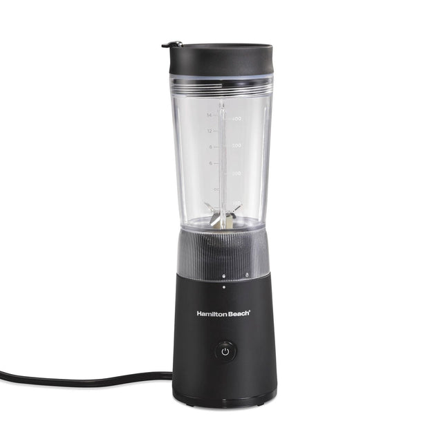 Hamilton Beach Personal Blender with Leak-Proof Travel Lid, Stainless Steel Blad