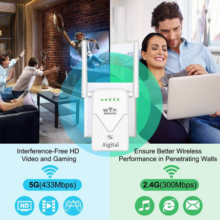 AC750 WiFi Repeater 5GHz WiFi Amplifier Dual Band WiFi Extender Booster Router,