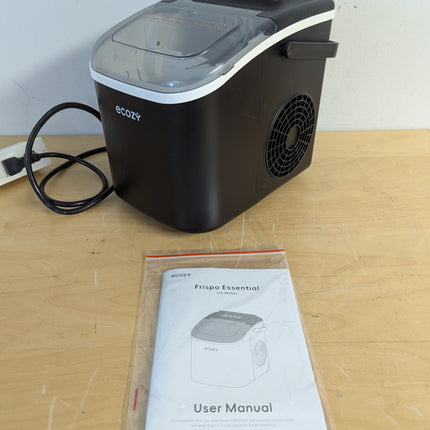 ecozy Frispo Essential Portable Countertop Ice Maker, 26 lb per Day, 8 Bullet Cubes in 6 Min, Self-Cleaning