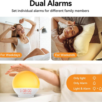 RICIAL Wake up Light, 10000Lux Sunrise Alarm Clock, Sunlight Lamp with 4 Color T