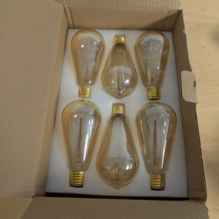 HESSION 6-Pack Edison Light Bulbs, 60w Vintage Edison Bulb, Squirrel Cage Filame